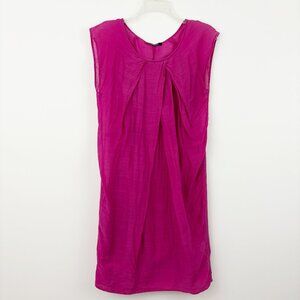 Pennyblack Pink Dress Size 4 MaxMara Cotton Silk Sleeveless Slip Scoop Neck
